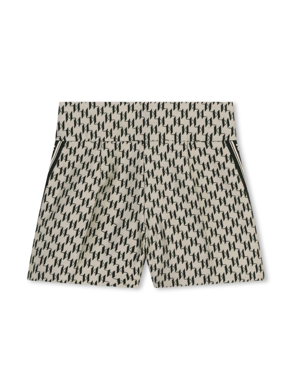 Black/beige all-over monogram shorts