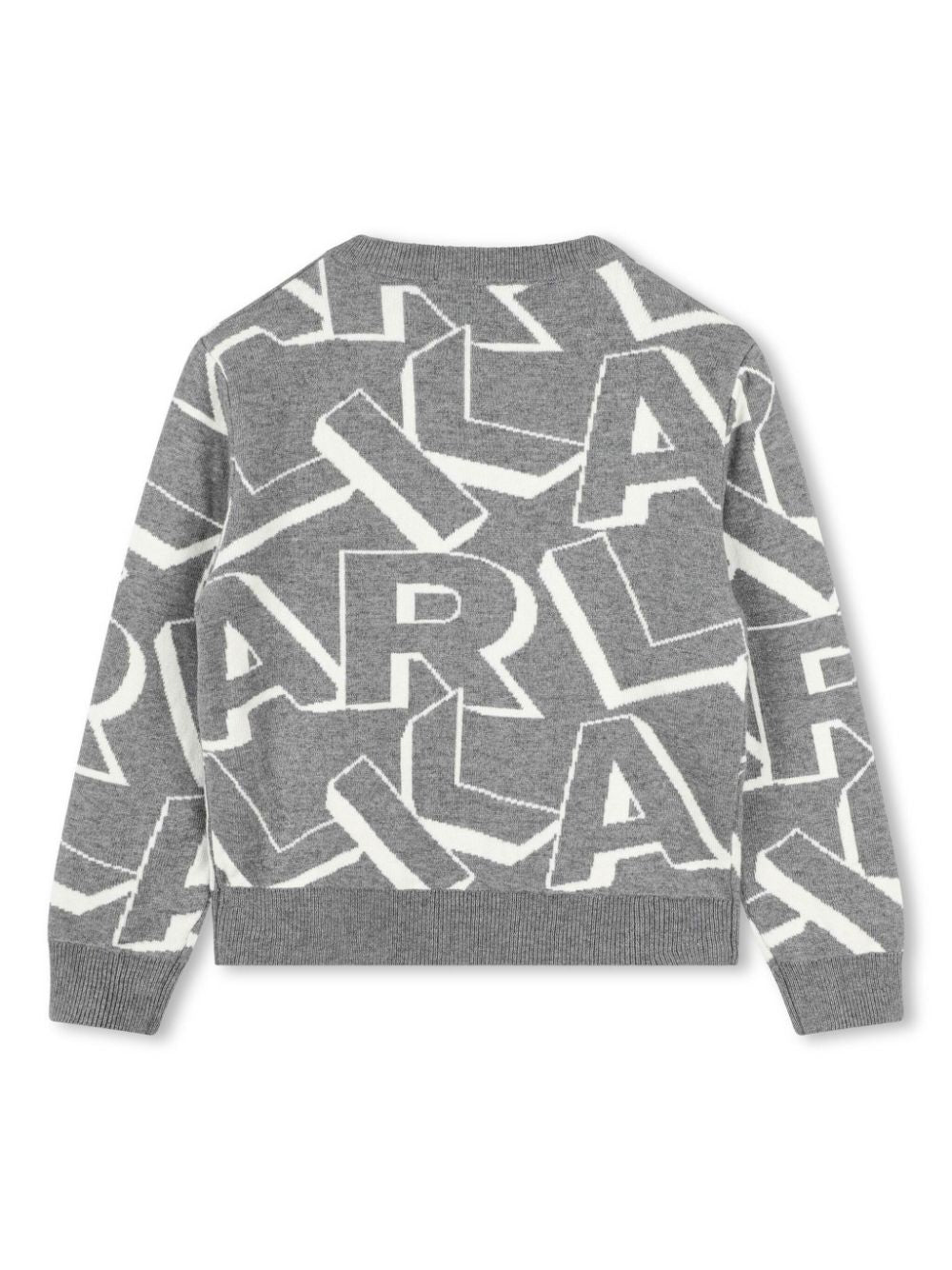 Grey sweater logo all-ovr wool blend