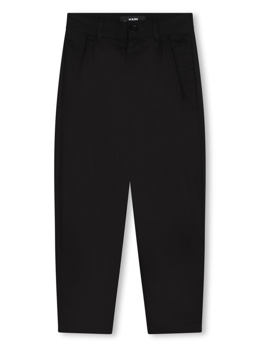 Black trousers with back logo label