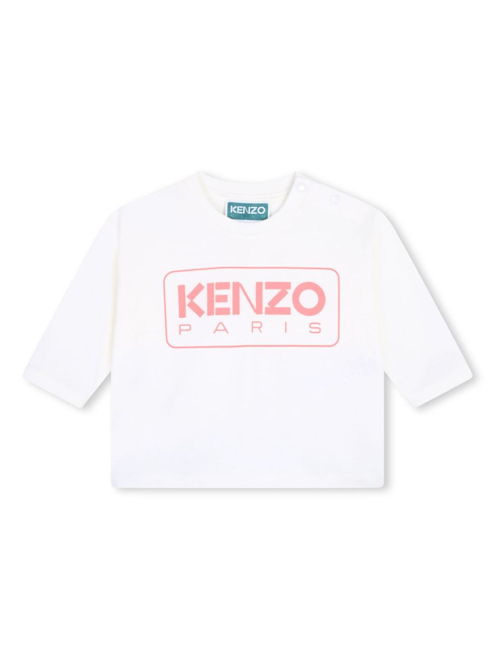 White T-shirt with logo print for newborns