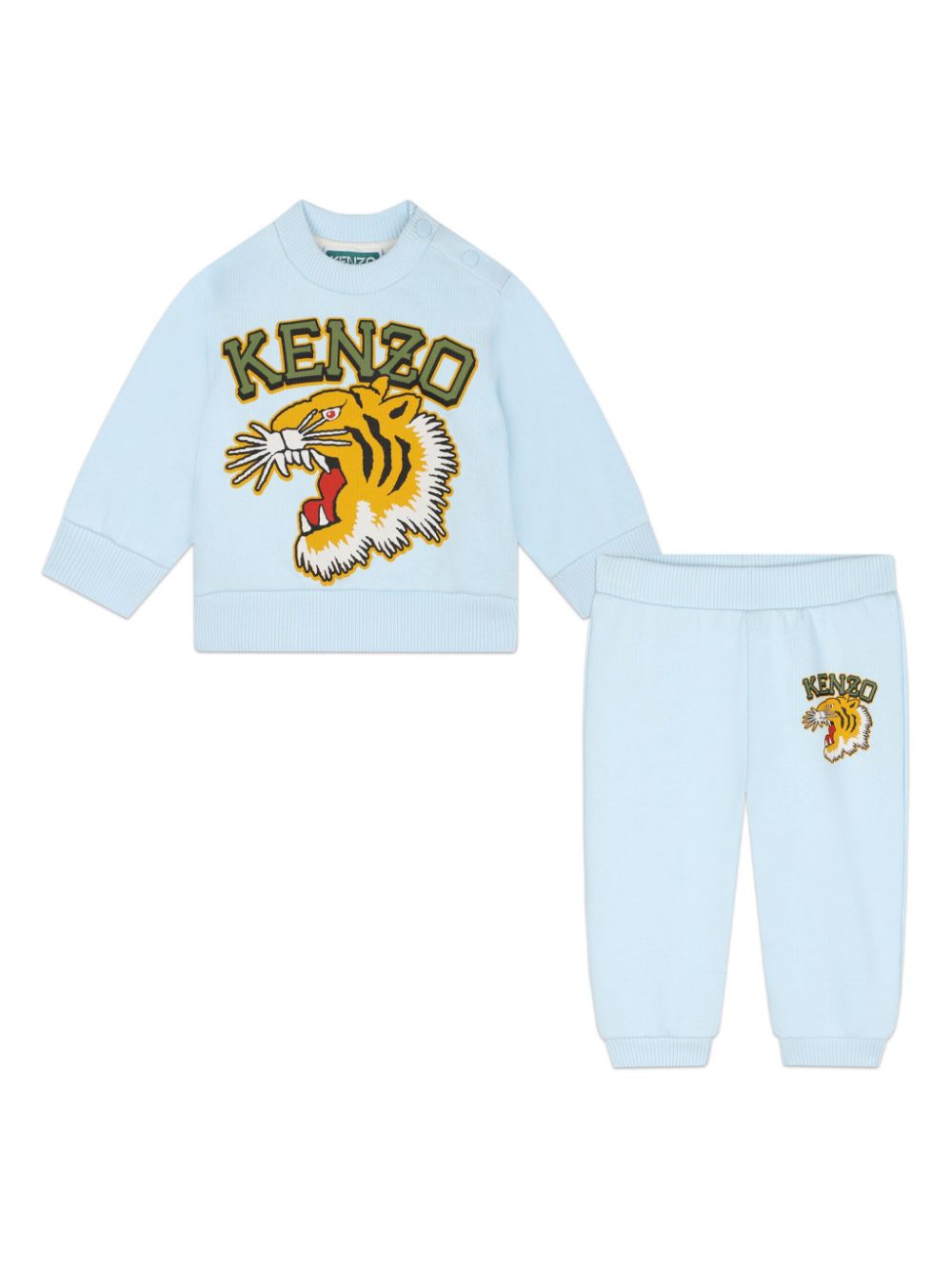 Baby tiger logo baby blue outfit (2pcs)