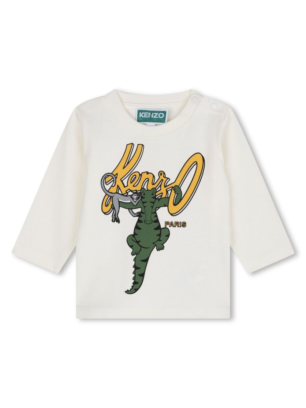 White crocodile logo baby shirt