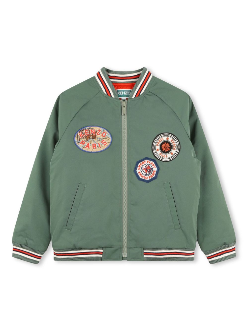 Green jacket with front patches