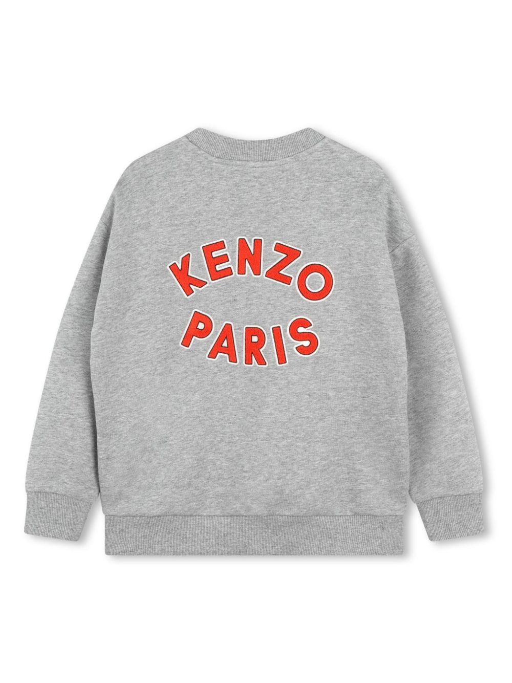 Grey sweatshirt with logo print patch