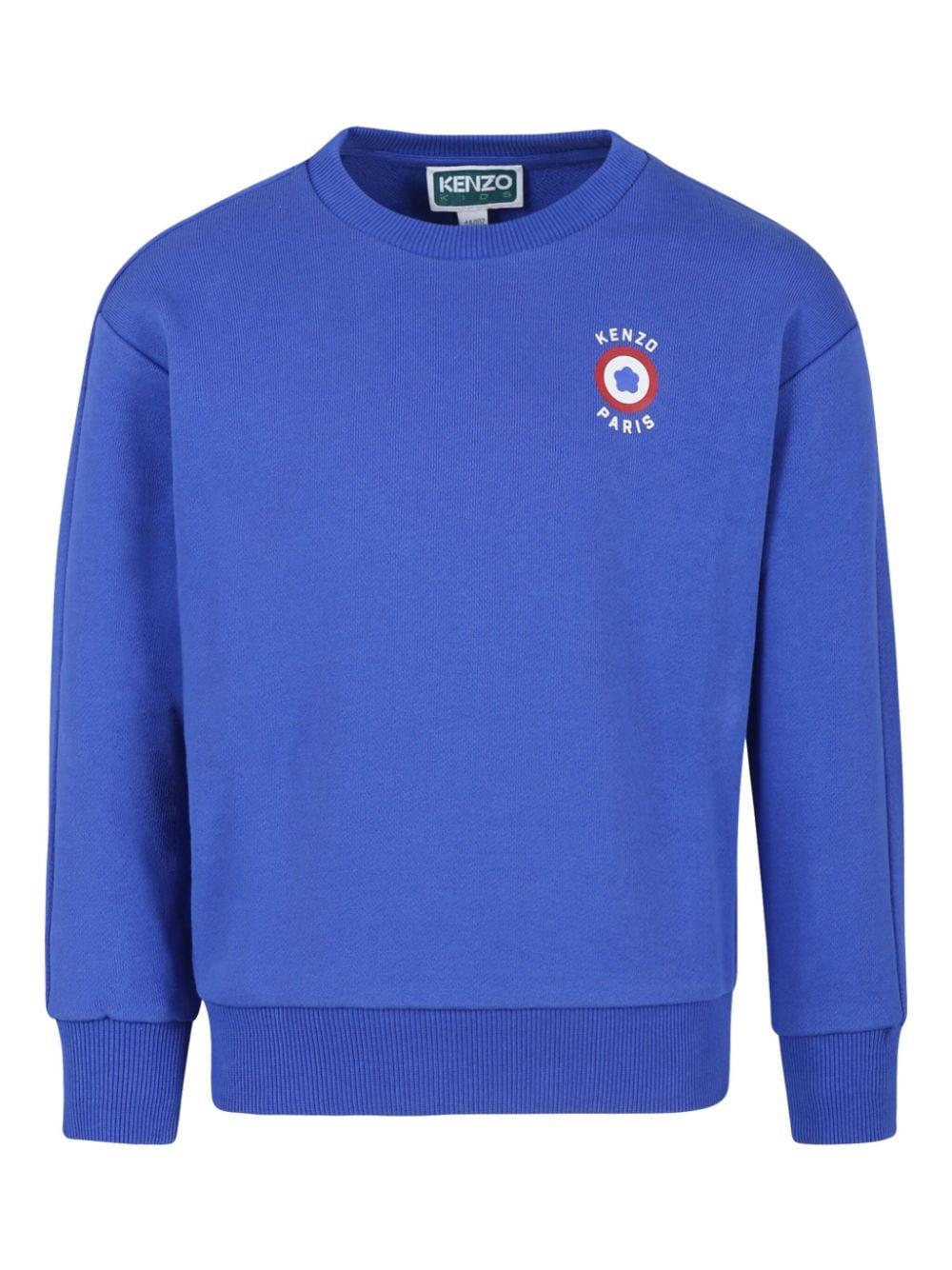 Blue sweatshirt with circular logo print