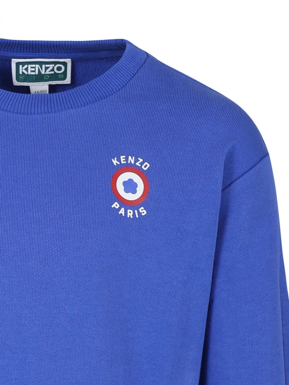 Blue sweatshirt with circular logo print