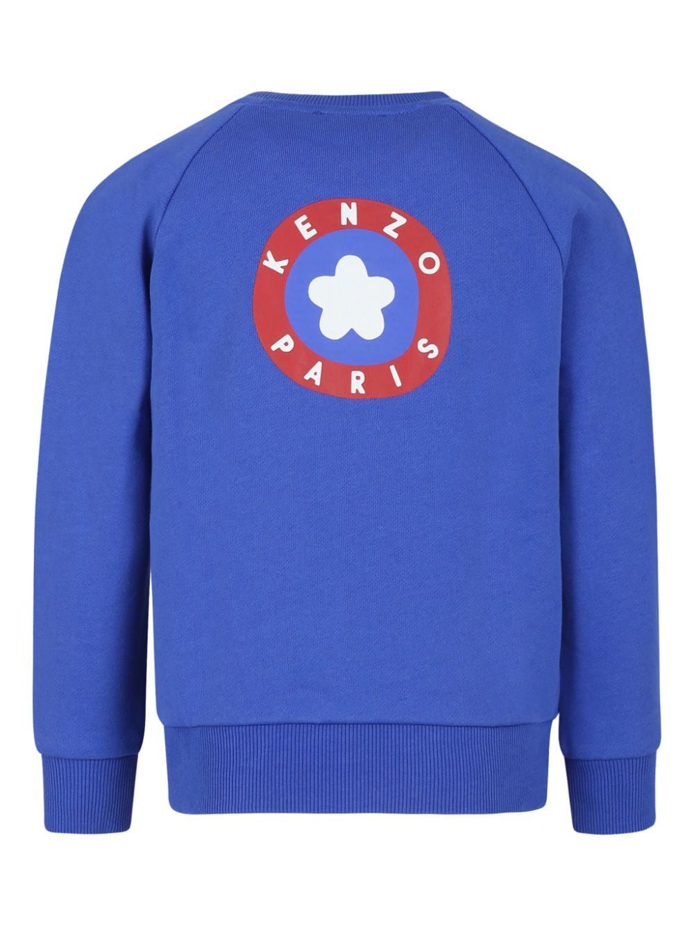 Blue sweatshirt with circular logo print