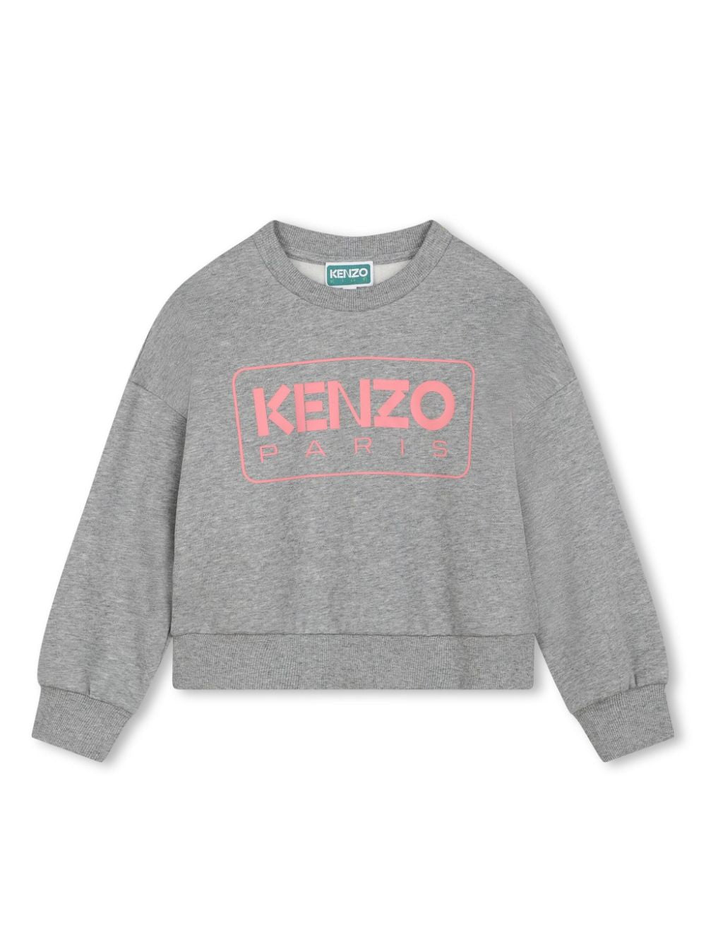 Grey sweatshirt with pink front logo