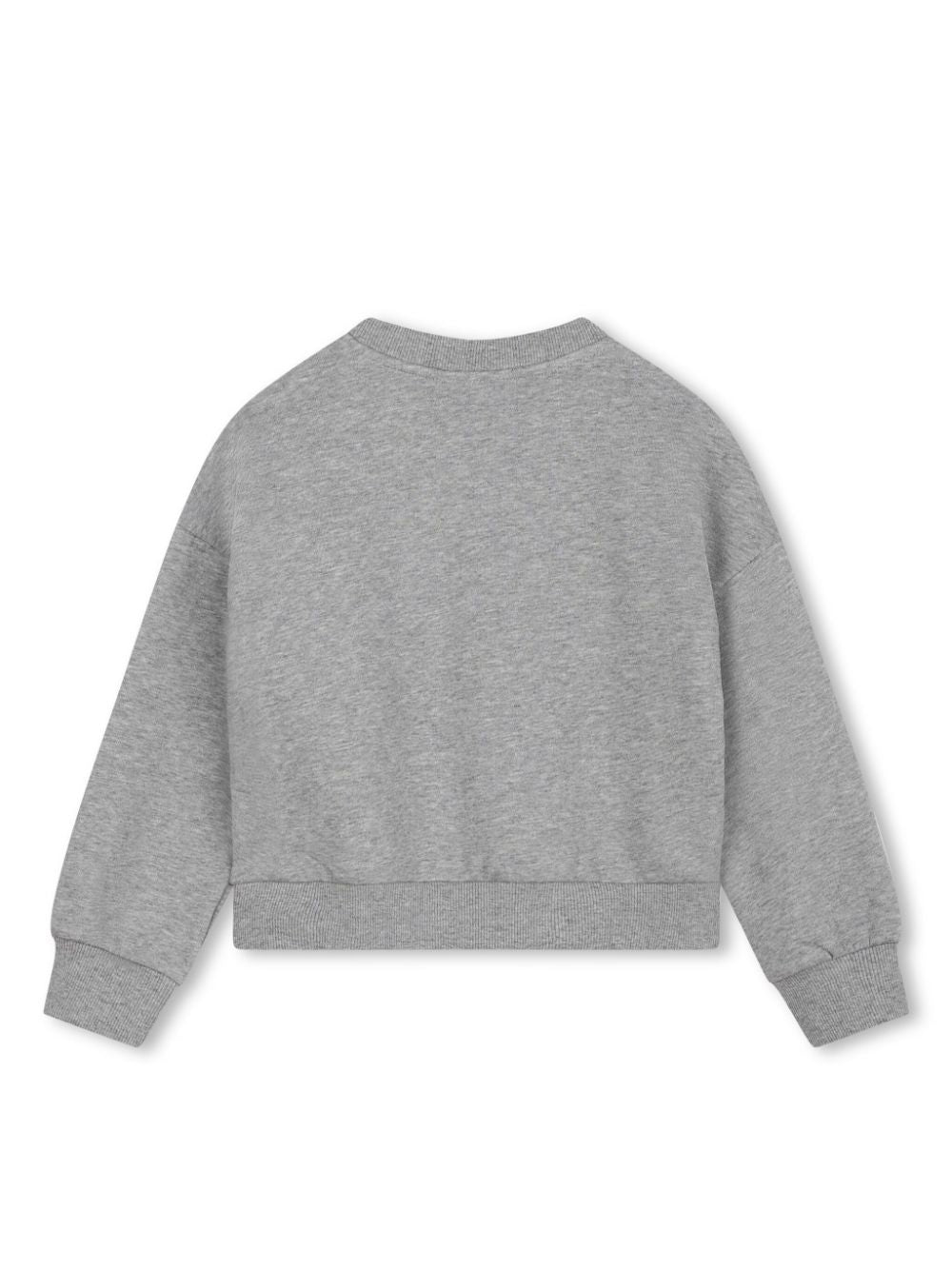 Grey sweatshirt with pink front logo