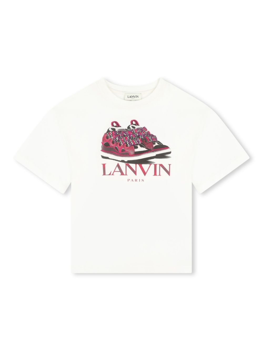 White t-shirt with sneakers print