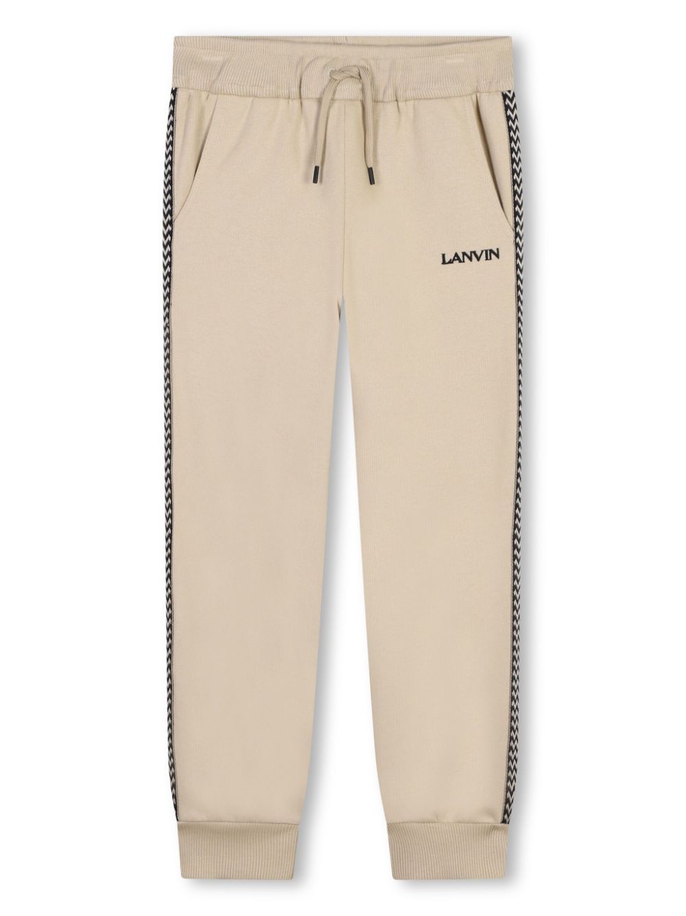 Pantalone beige bande laterali intreccio crub