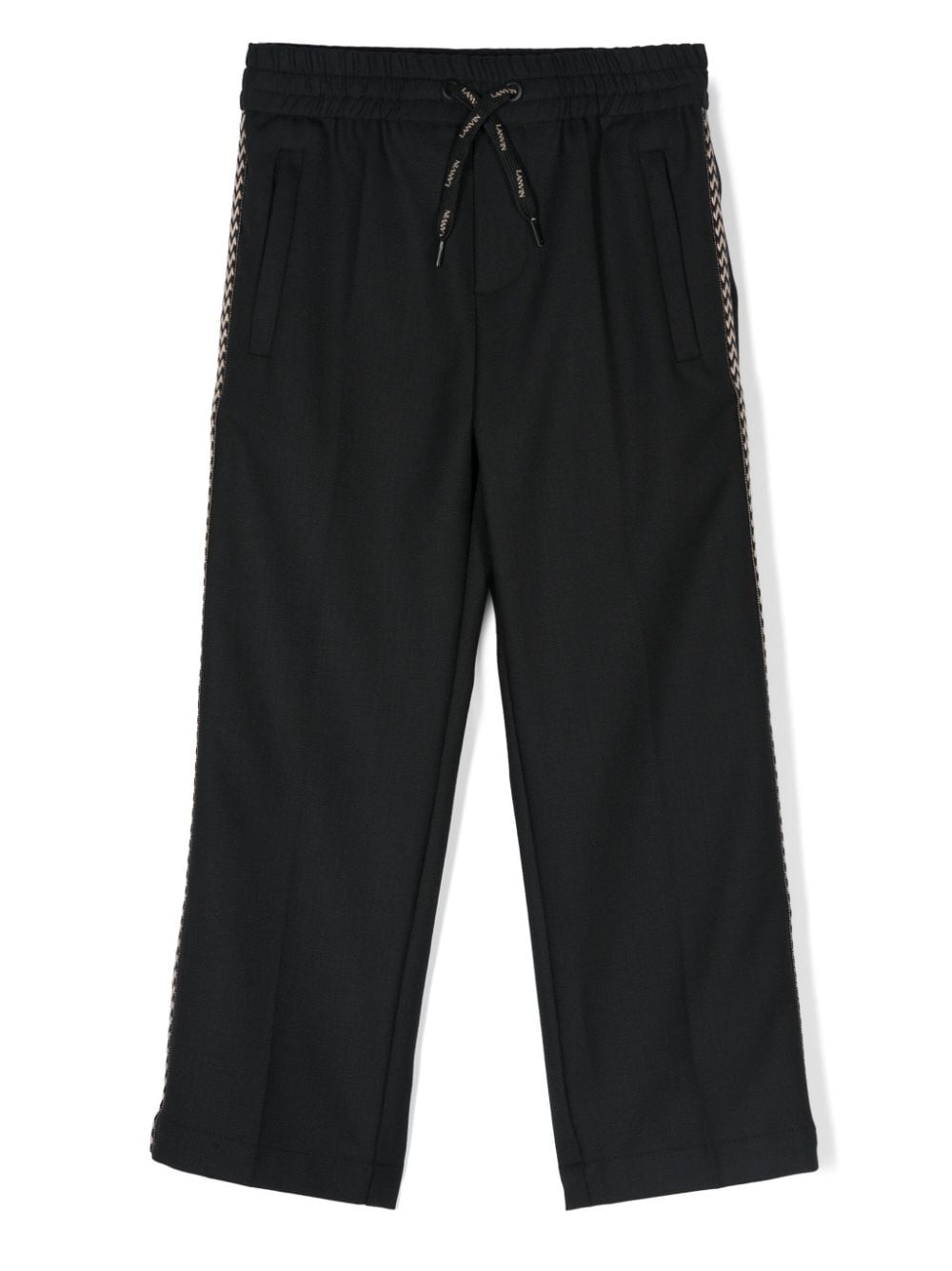 Black wide leg trousers Crub weave