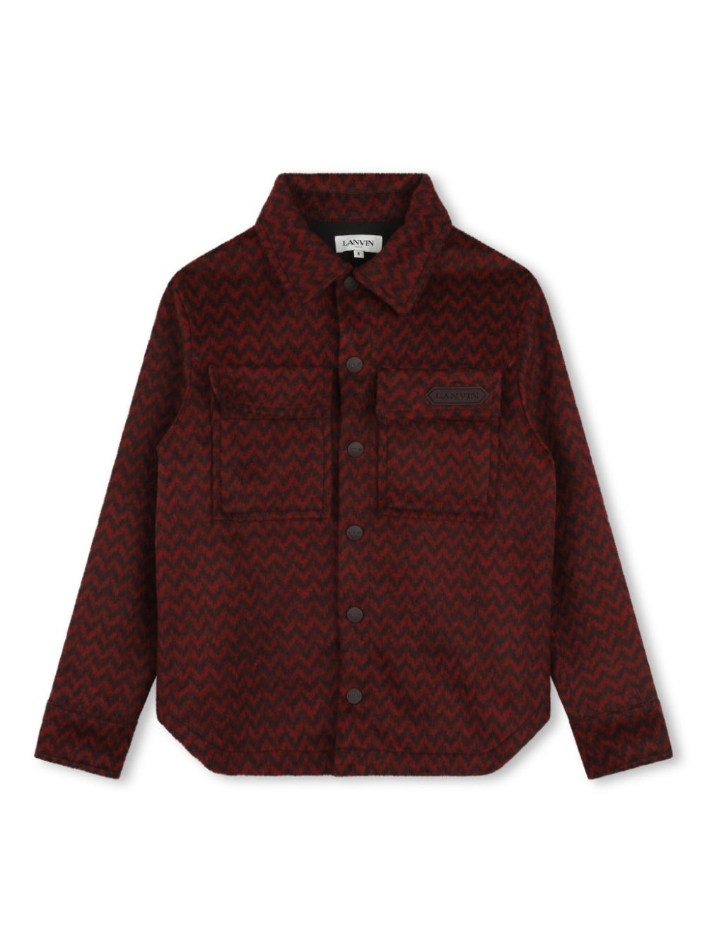 Red Crub patterned shirt mixed wool