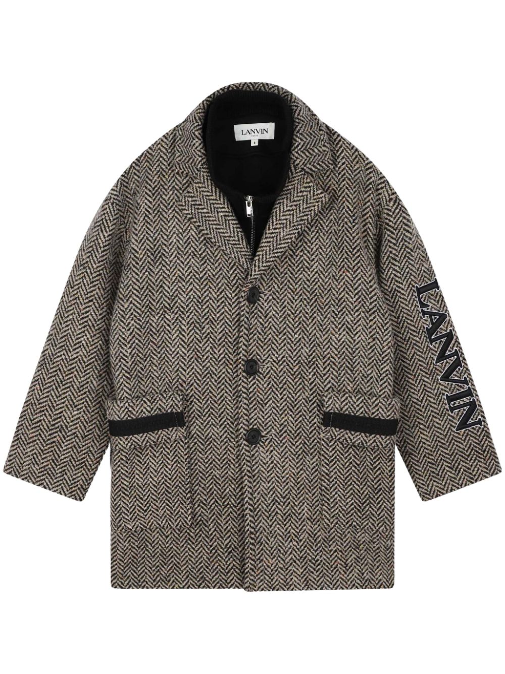 Black/beige crub pattern coat