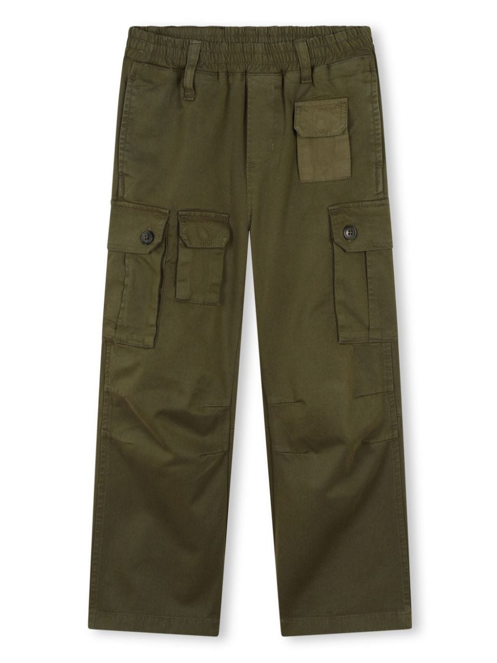 Military green trousers with pockets