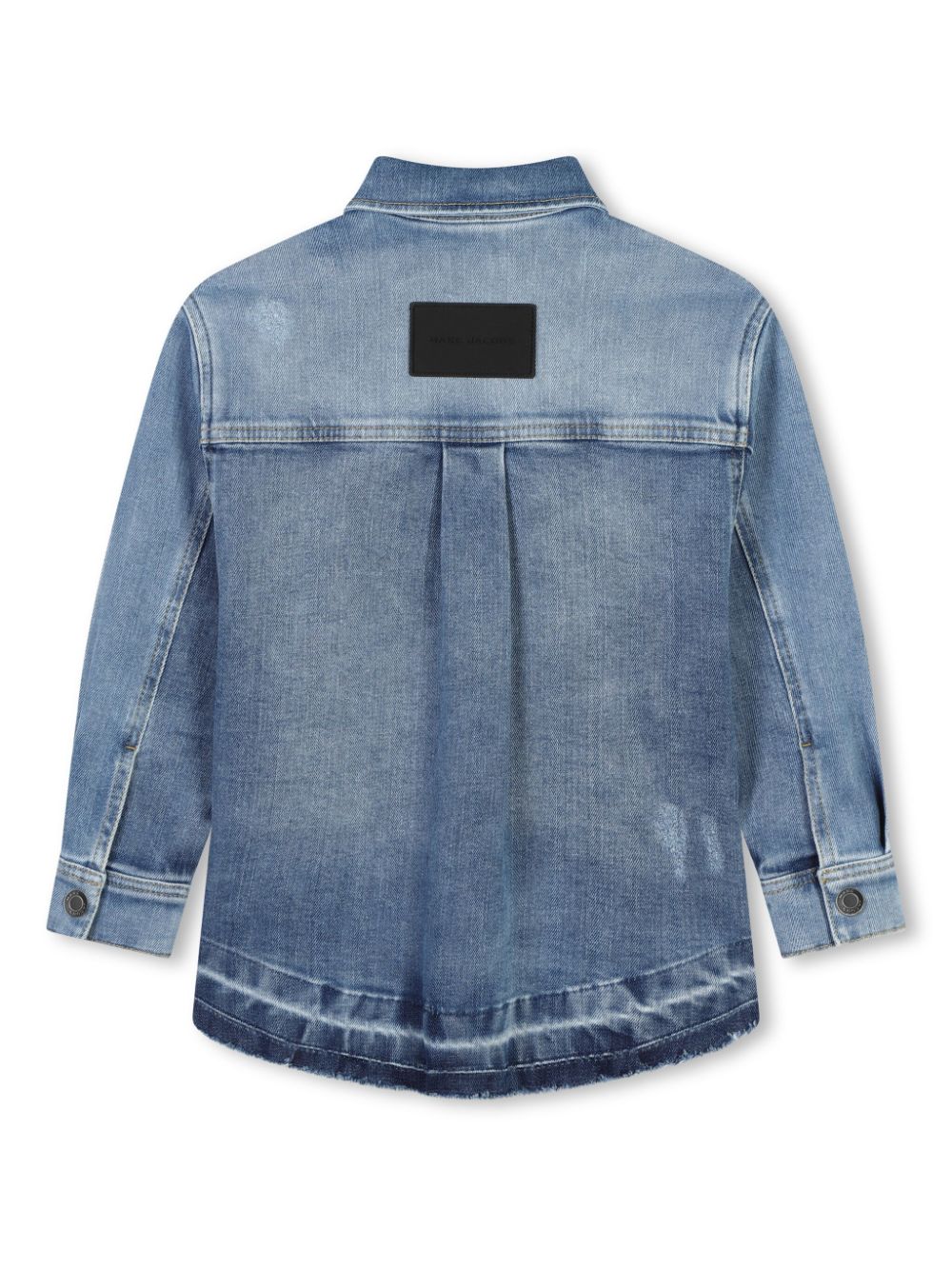 Color-block lightening denim shirt