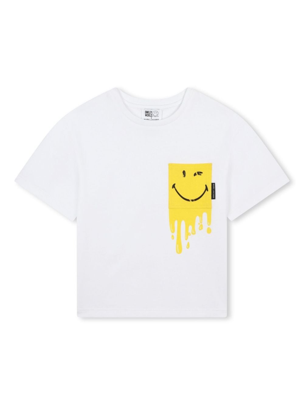 T-shirt bianca tasca smile