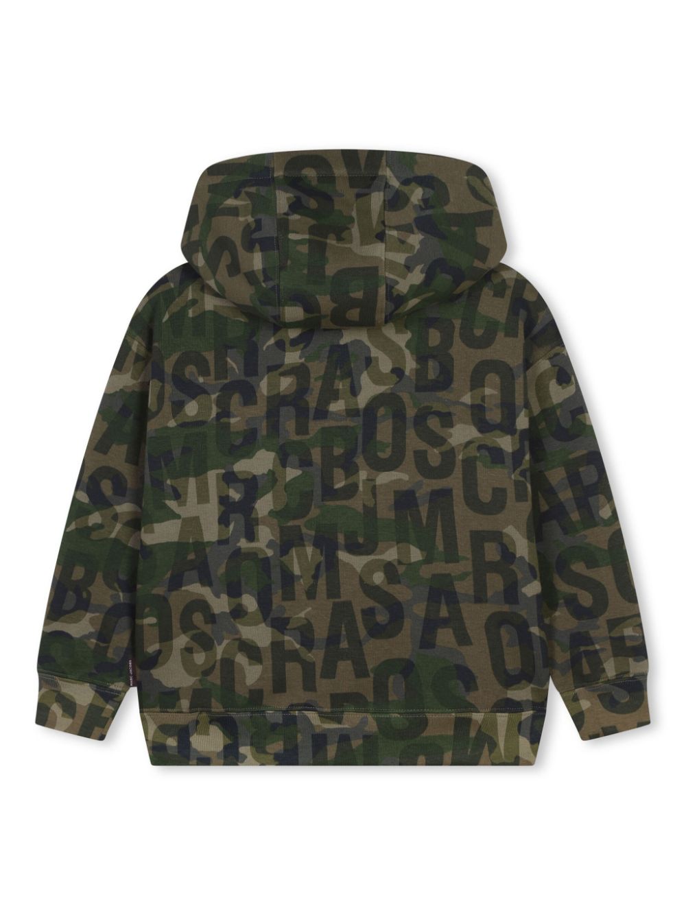 Military green sweatshirt with camouflage pattern