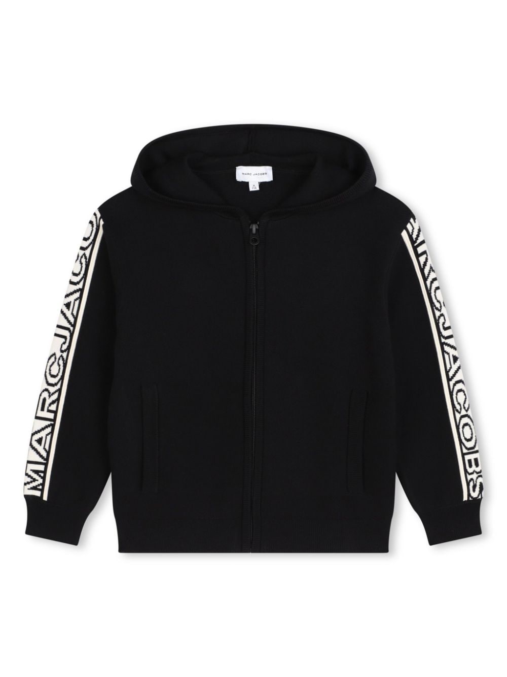 Black sweatshirt with embroidered logo sleeves