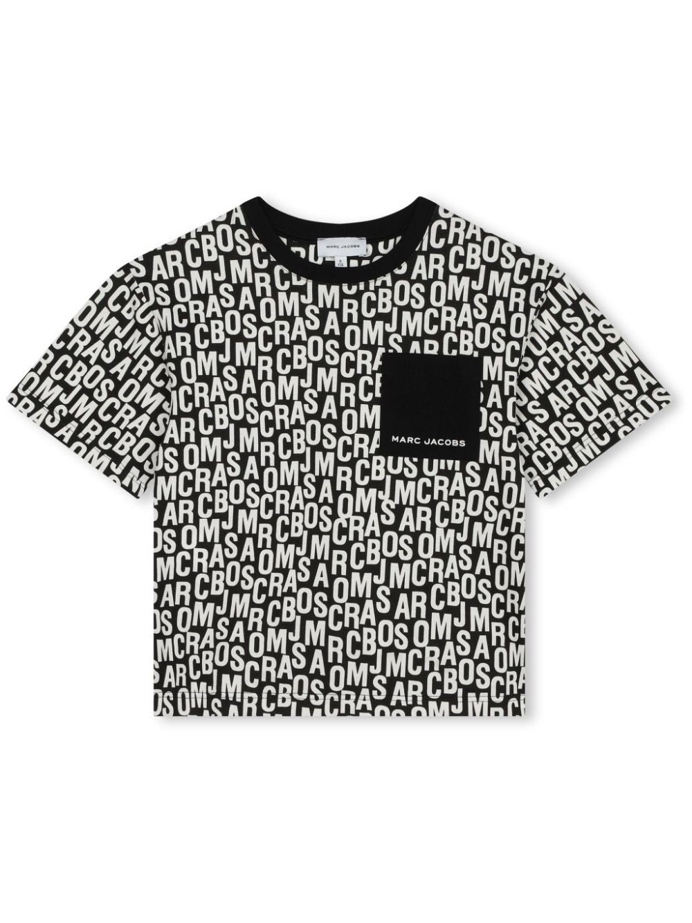 Black t-shirt with all-over logo