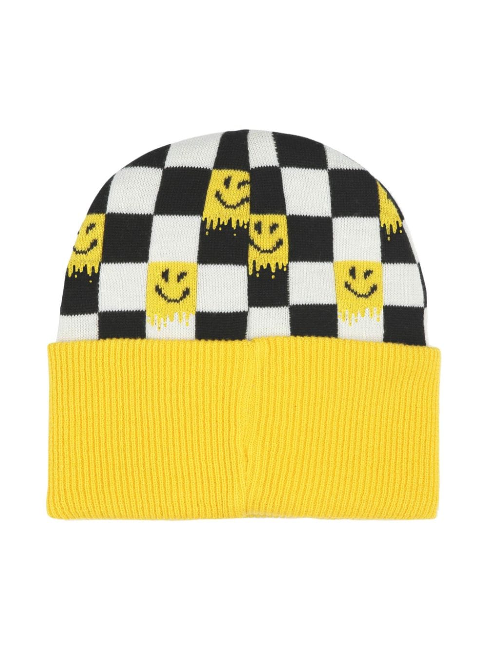 Yellow hat checkered smile