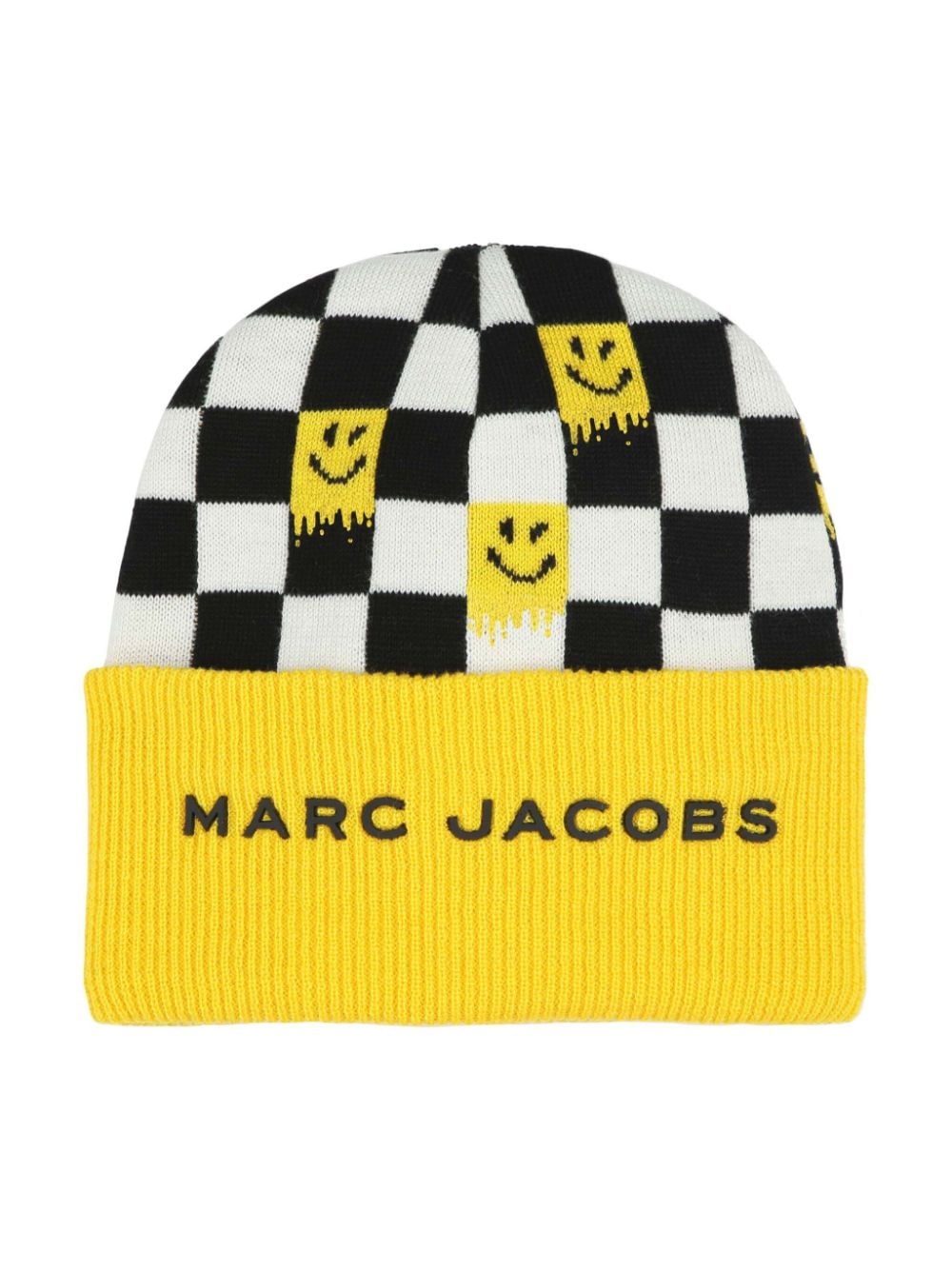 Yellow hat checkered smile