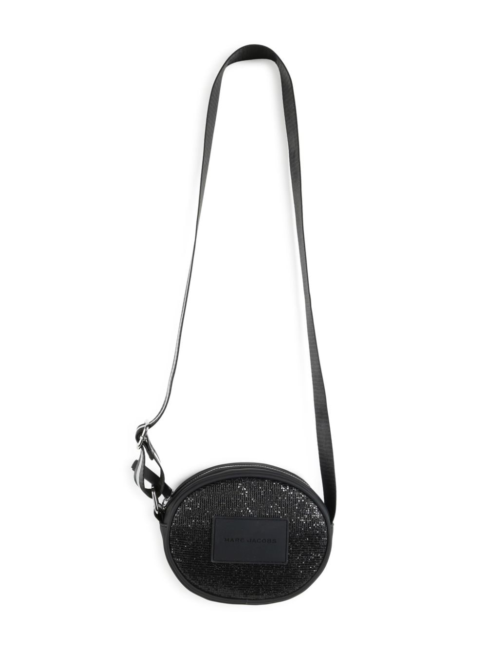 Black lurex bag with rubberized logo