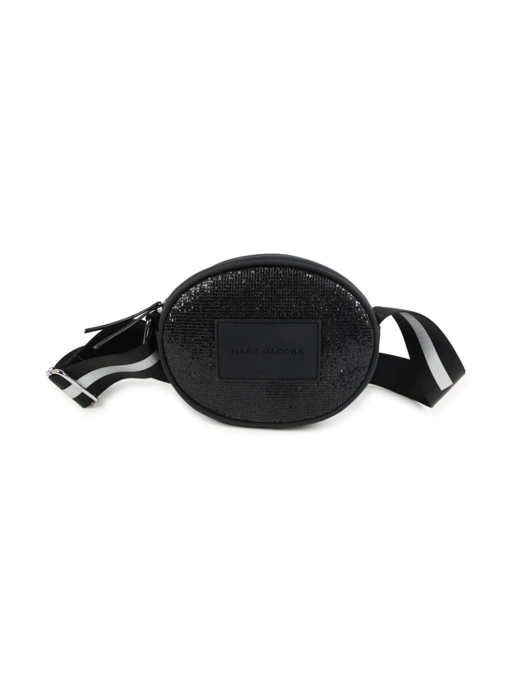 Black lurex bag with rubberized logo