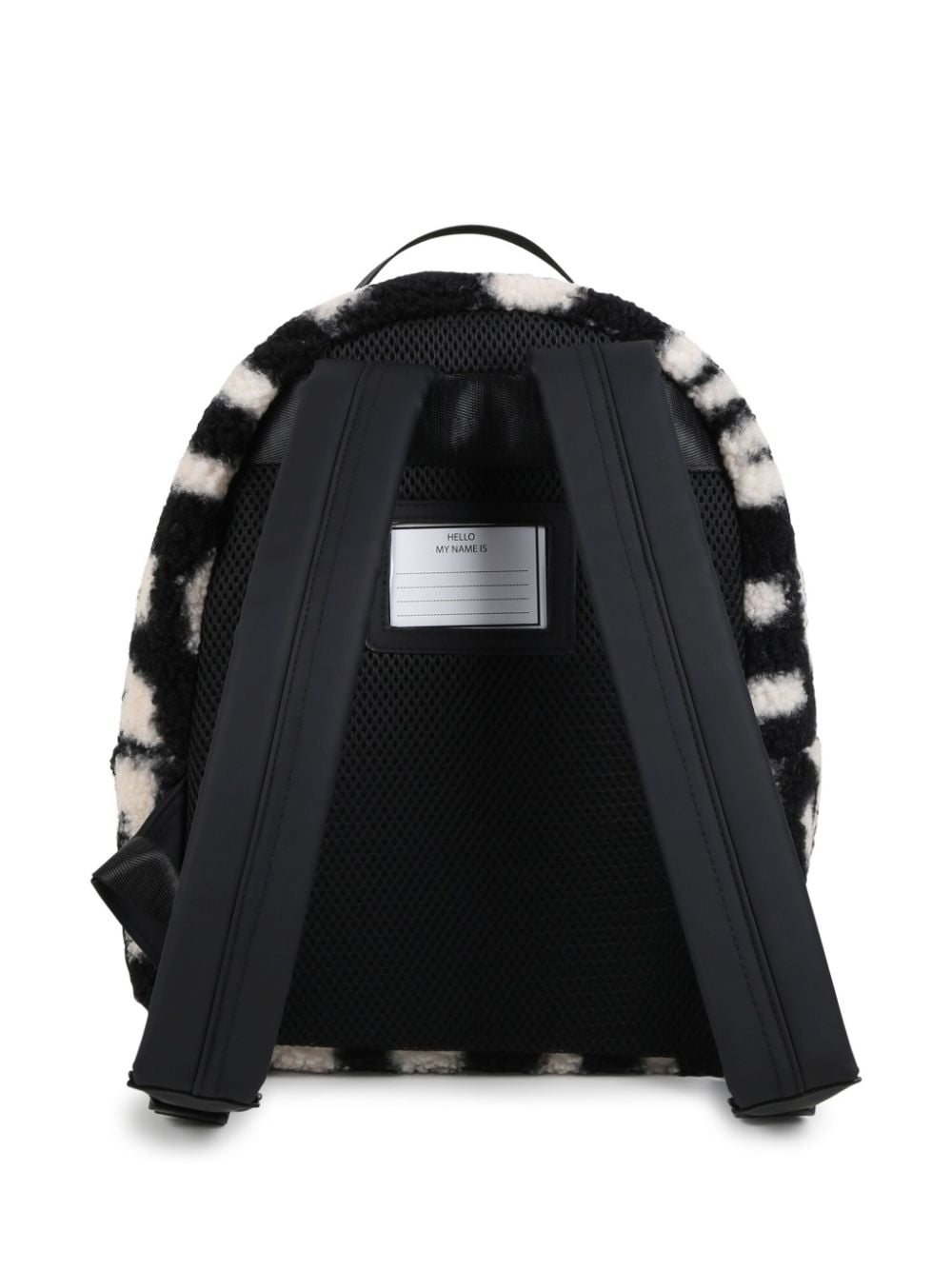 Black backpack with wool effect logo