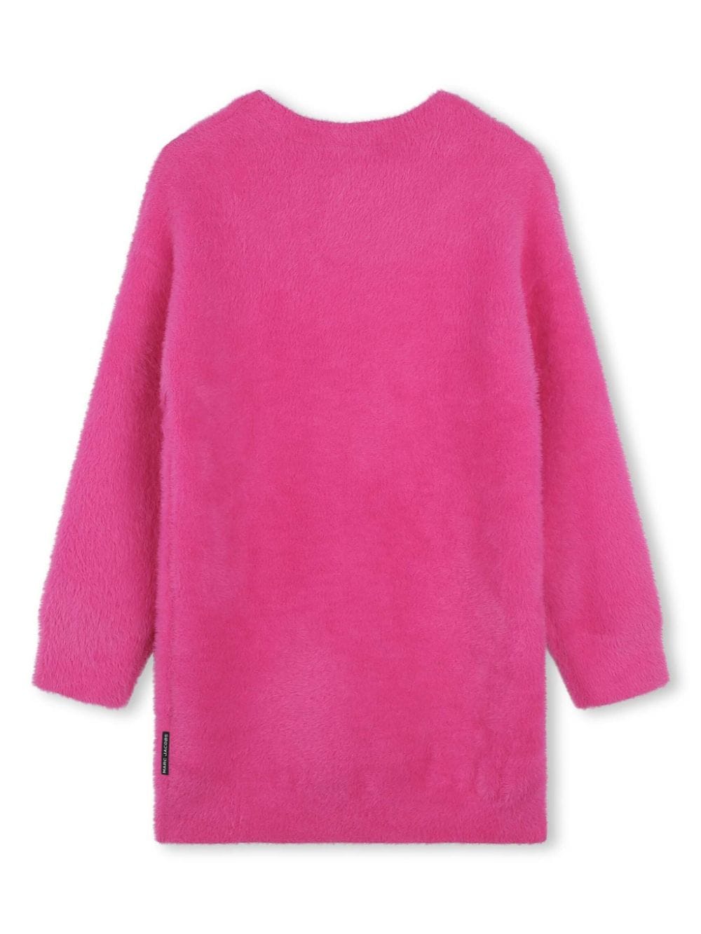 Fuchsia combed effect knit dress