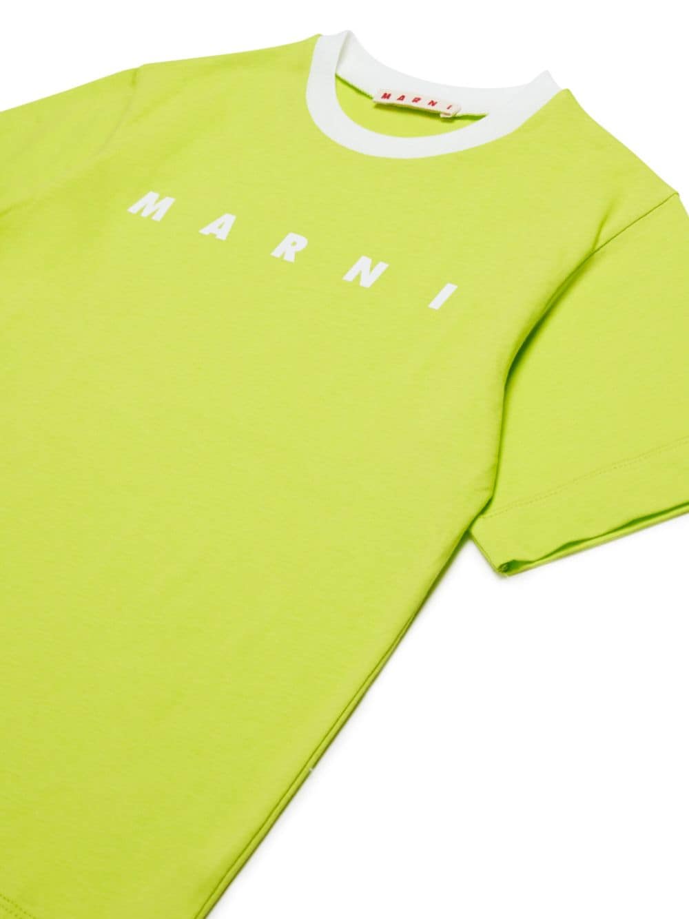 T-shirt lime girocollo a contrasto