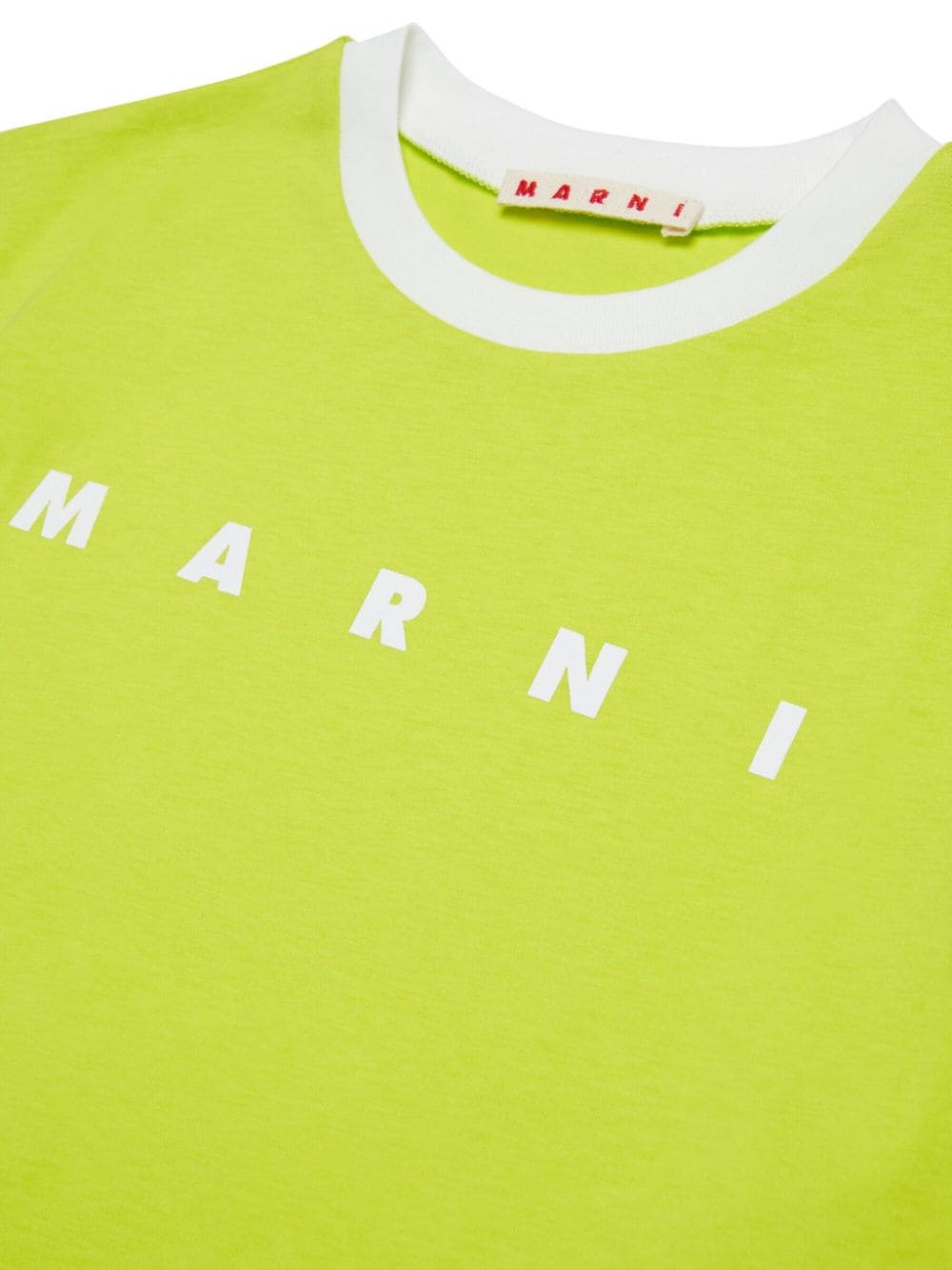 T-shirt lime girocollo a contrasto