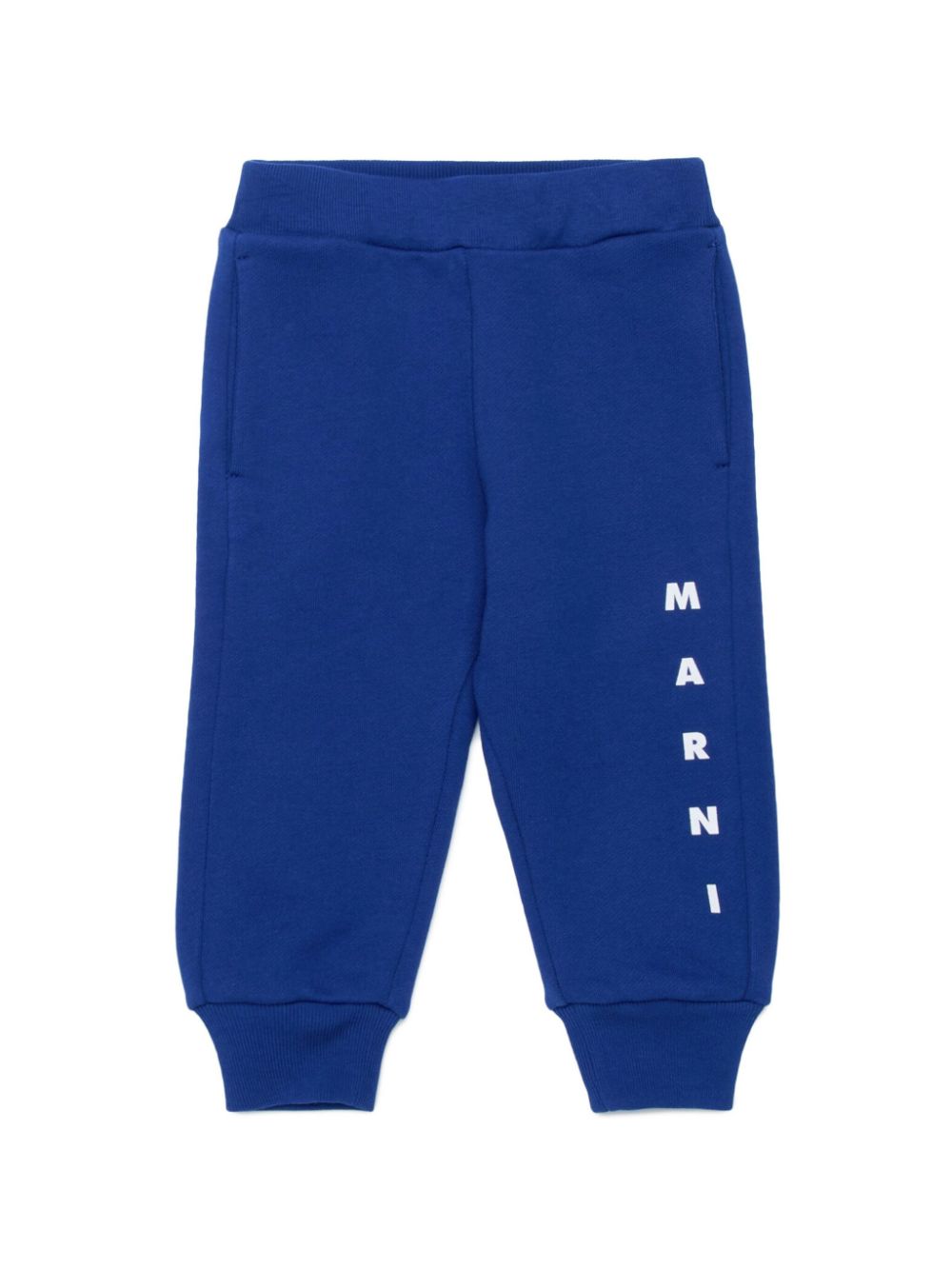 Blue tracksuit with vertical logo for newborns