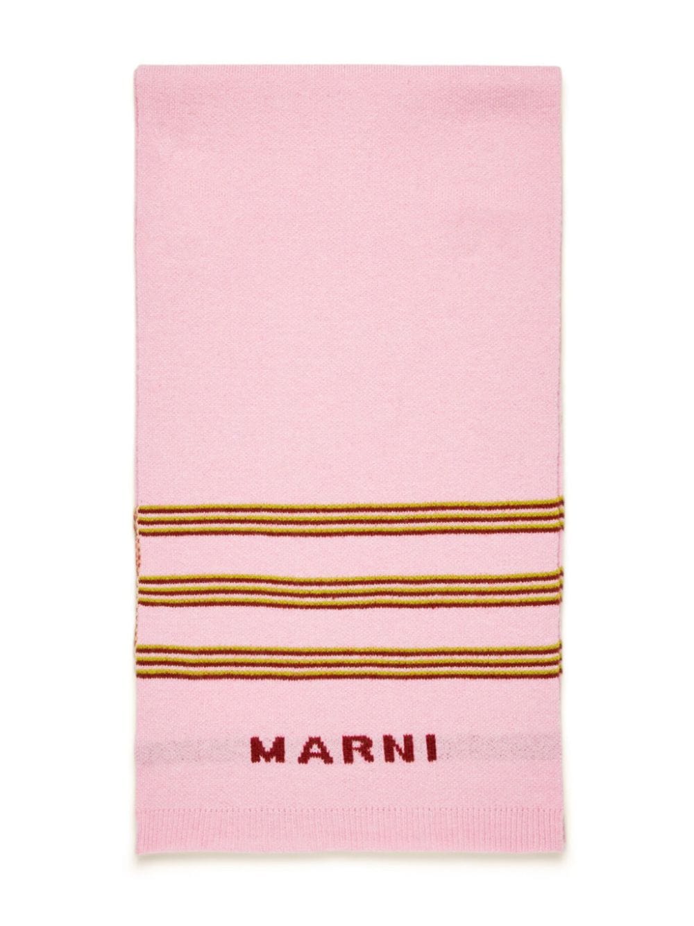 Sciarpa rosa lunga in maglia