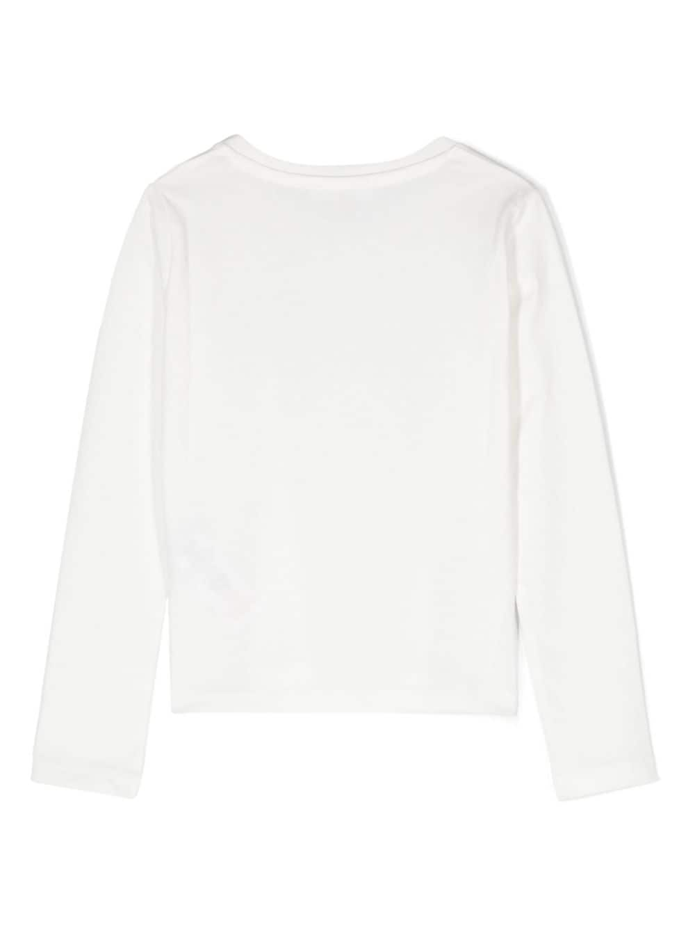 White studded logo sweater