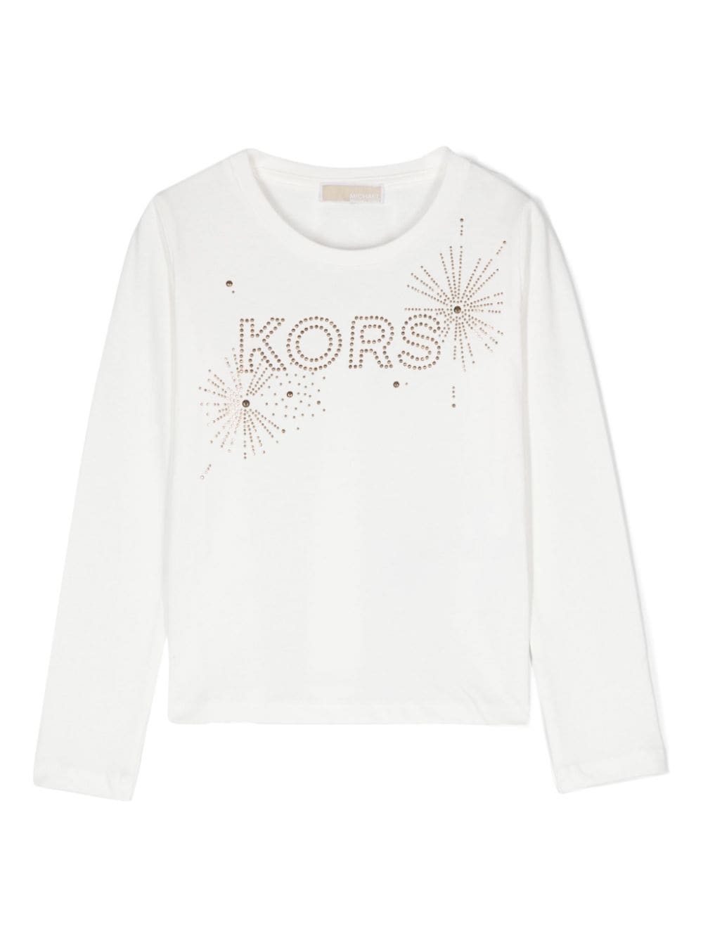 White studded logo sweater