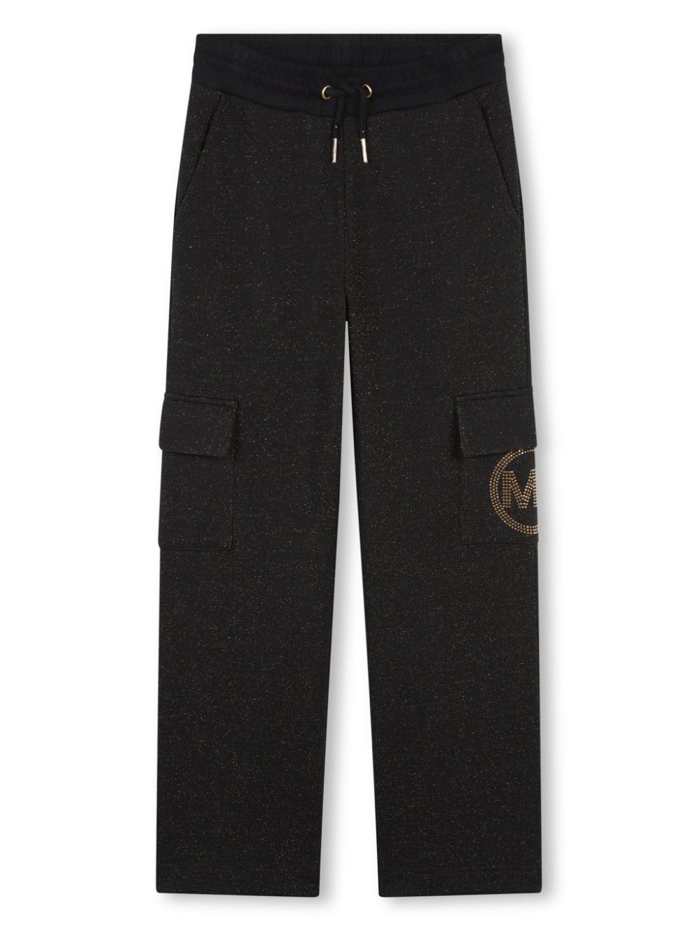 Cargo trousers with monogram rhinestone logo