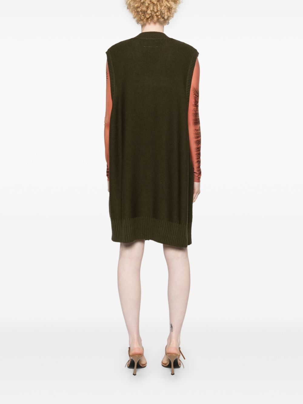 Brown cut-out knitted dress