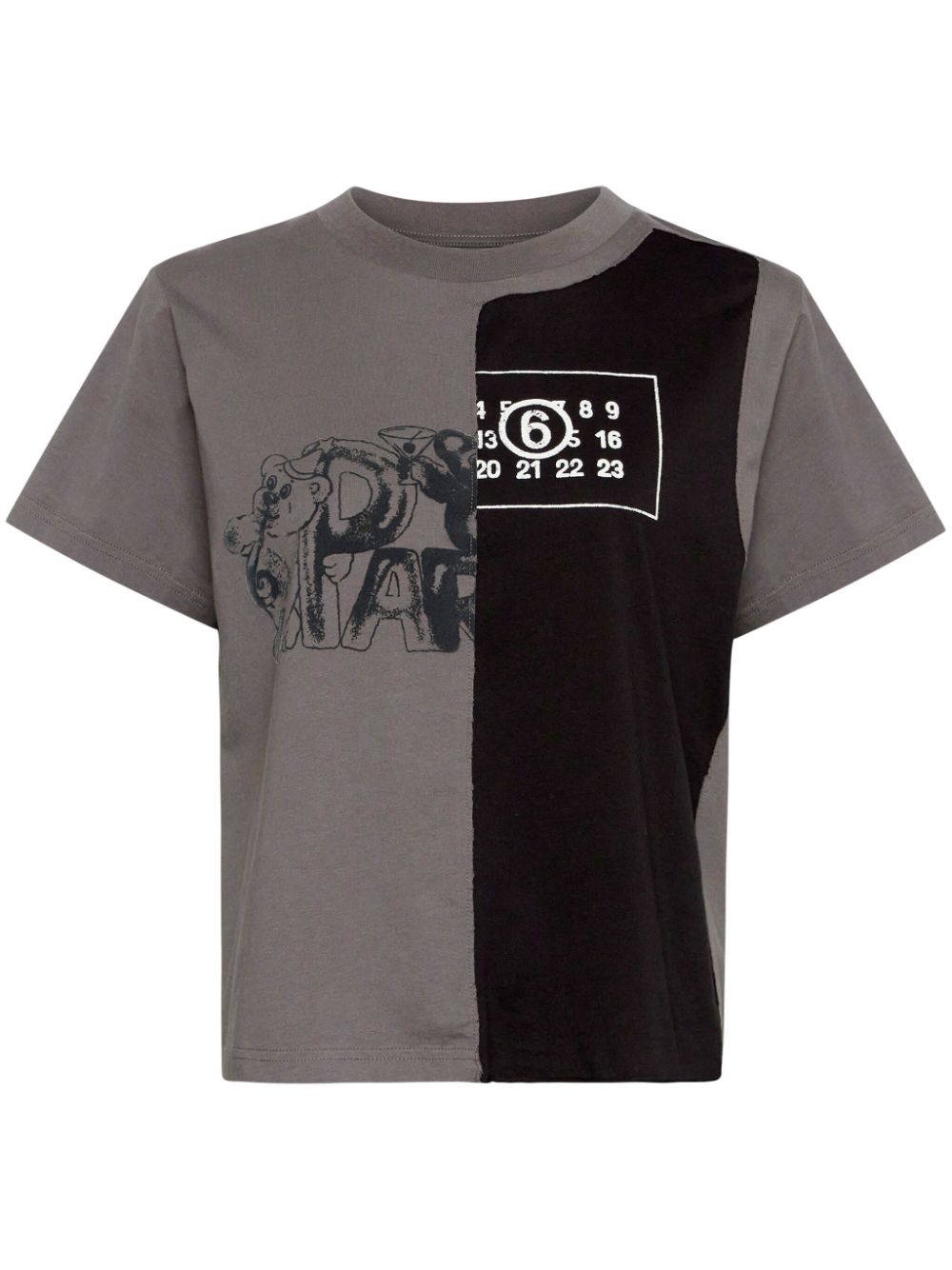 Grey T-shirt with print and number logo