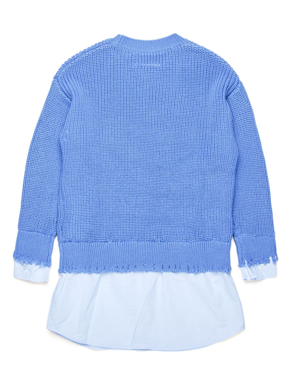 Blue wool logo lettering sweater style dress