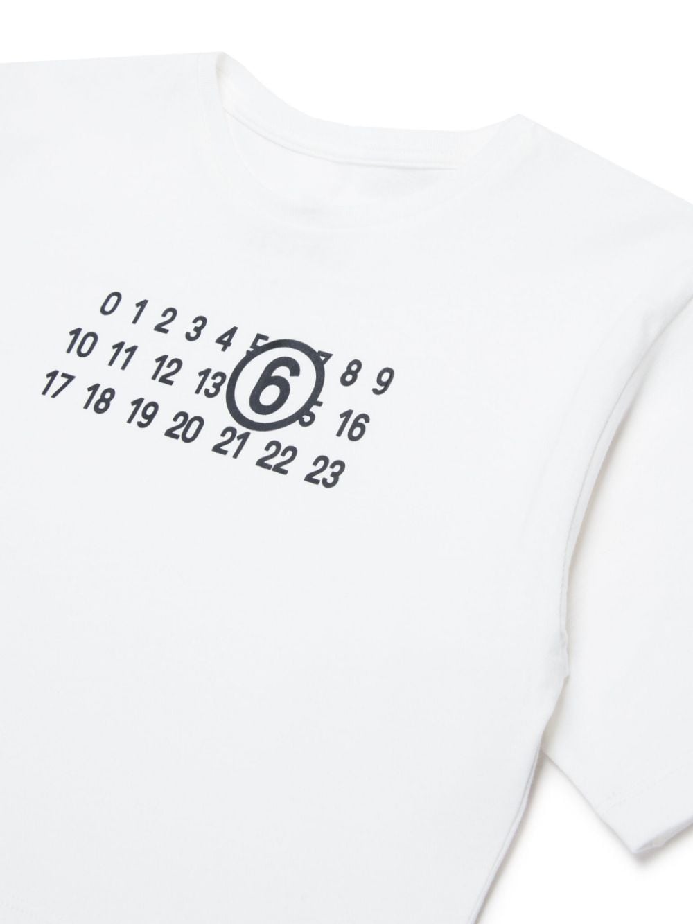 White crop t-shirt with number logo