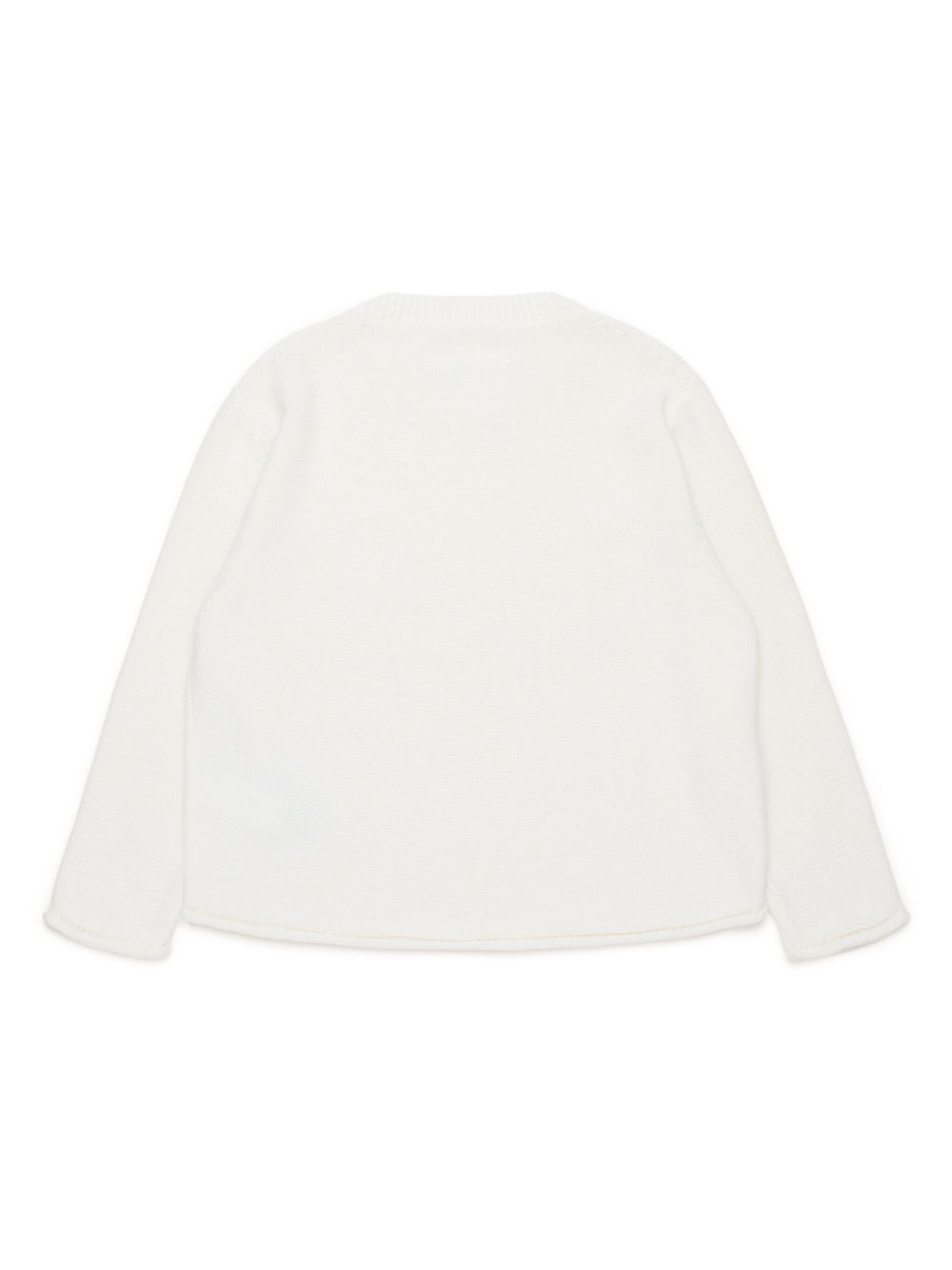 White sweater with inlaid logo