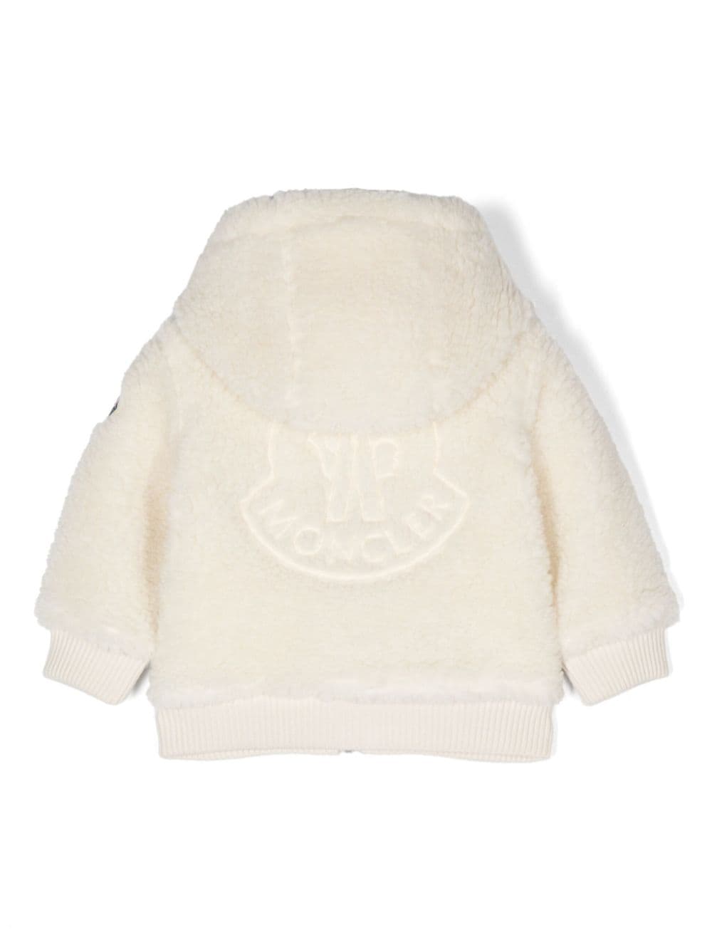 Fur effect sweatshirt with white back embroidery logo