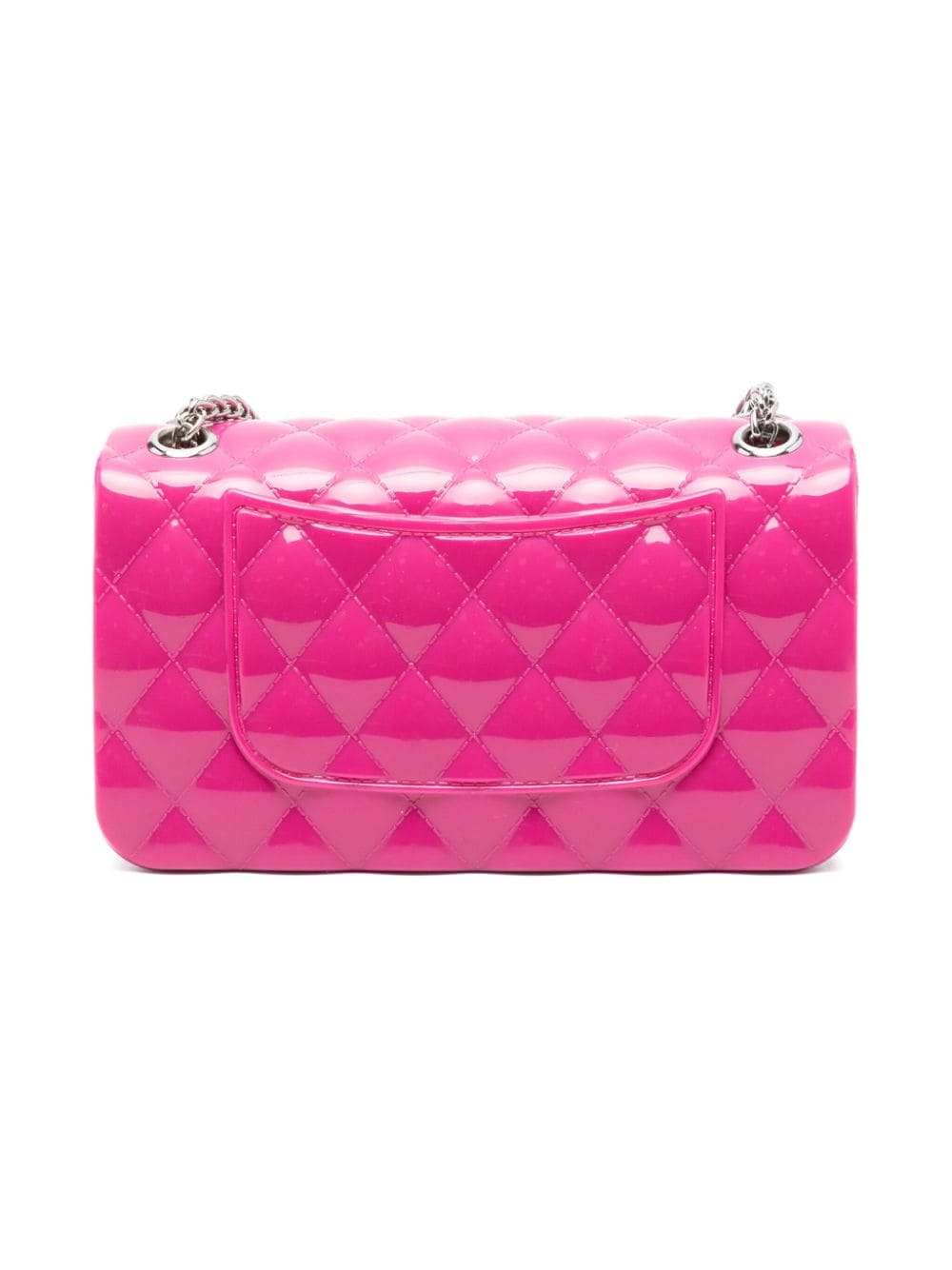 Quilted bag with fuchsia rhinestones