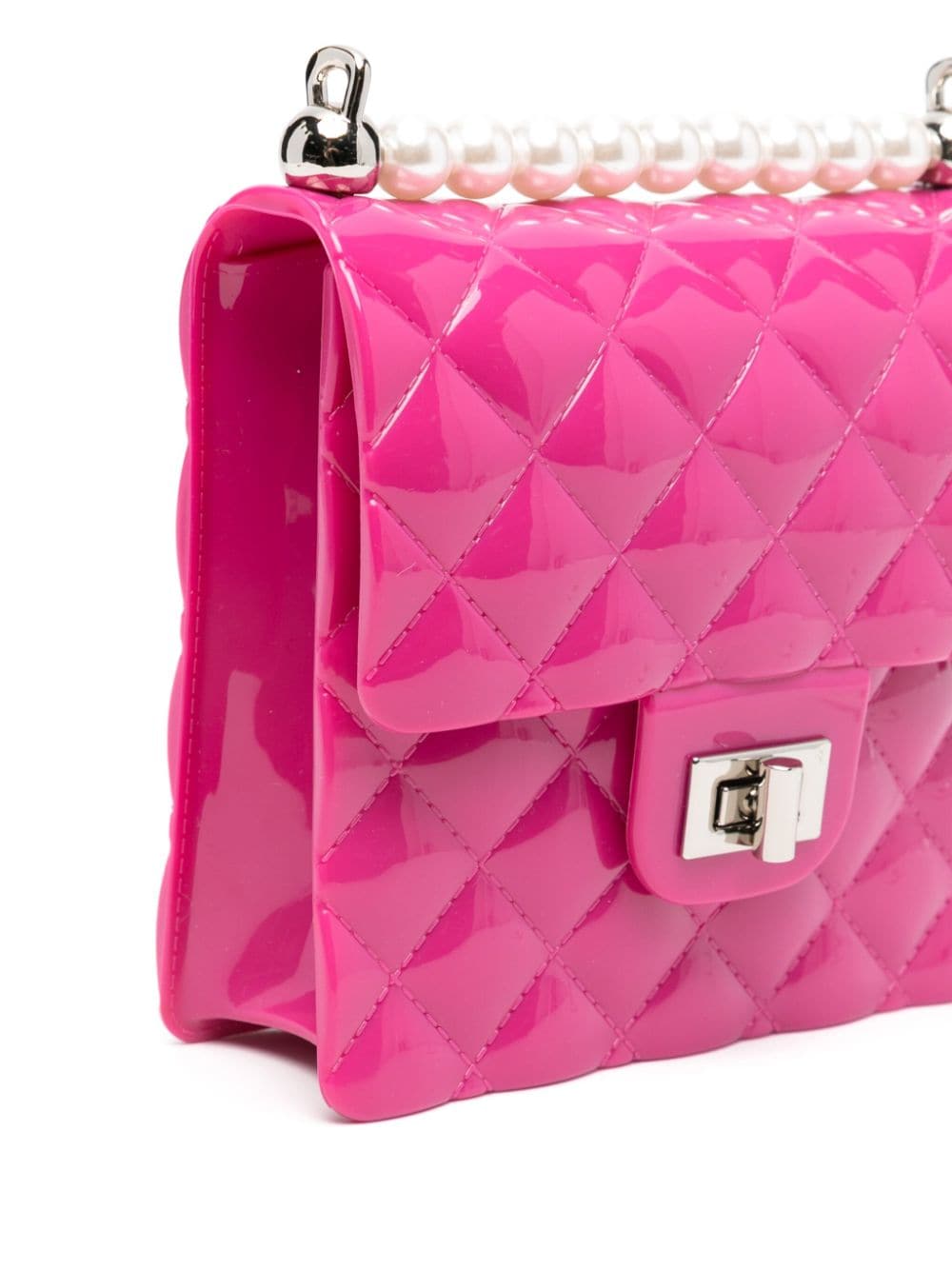 Fuchsia bag embellished with pearls