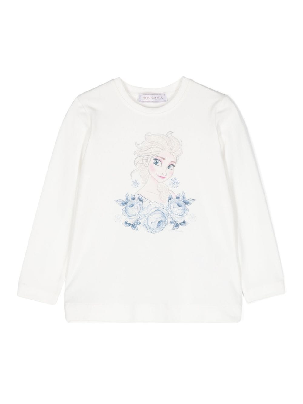 Frozen white sweater with rhinestones