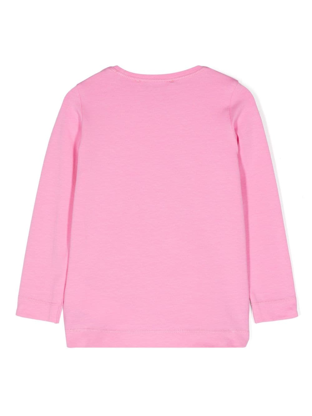 Pink sweater with rhinestone print