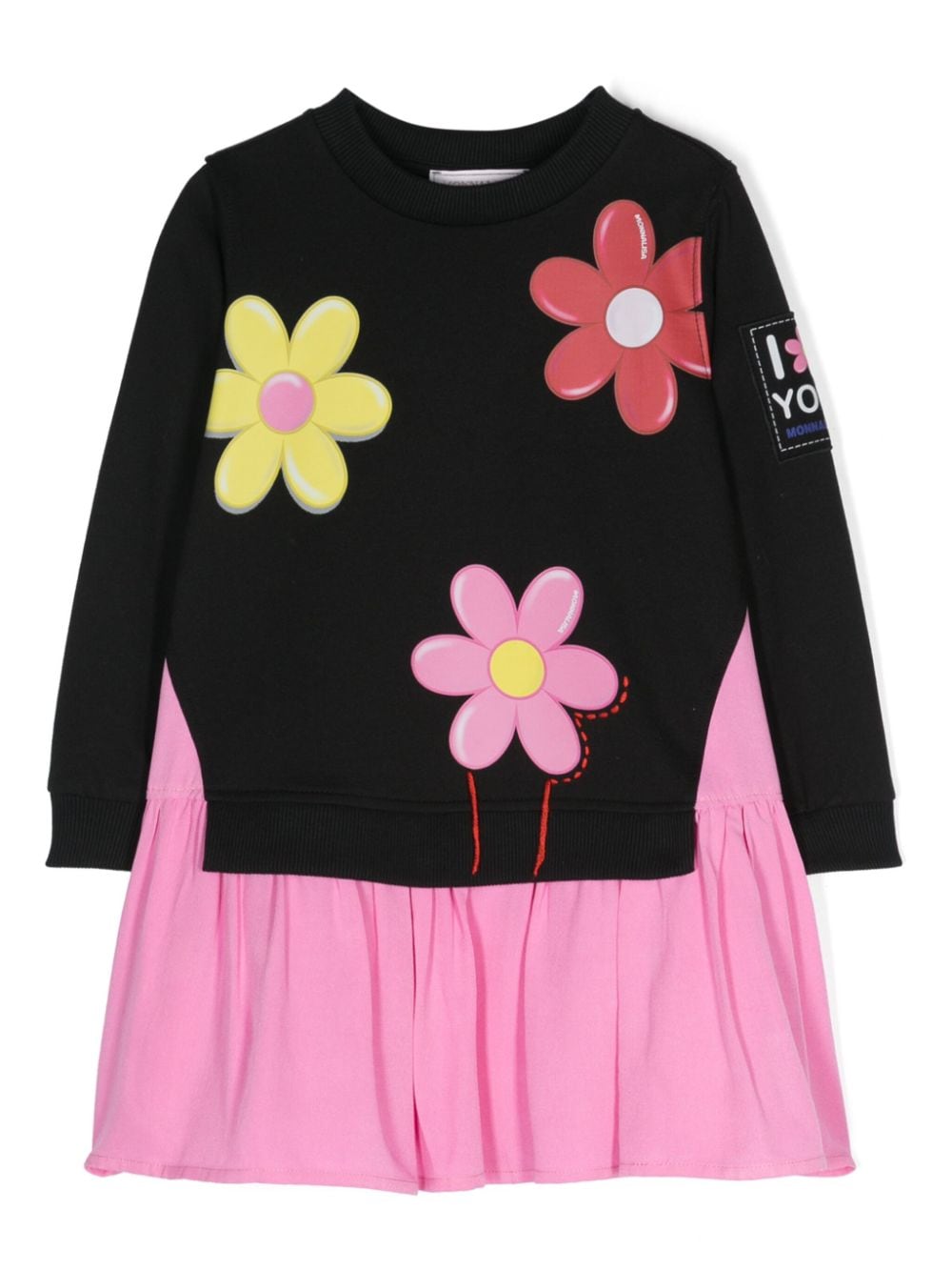 Black and pink dress/sweatshirt with flowers