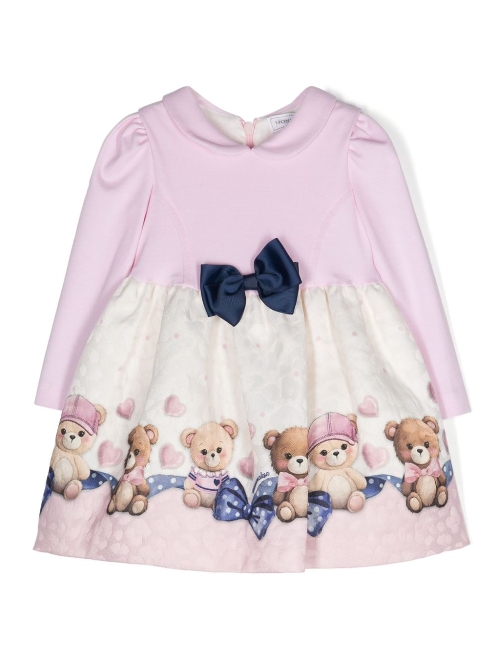 Baby girl pink teddy pattern dress