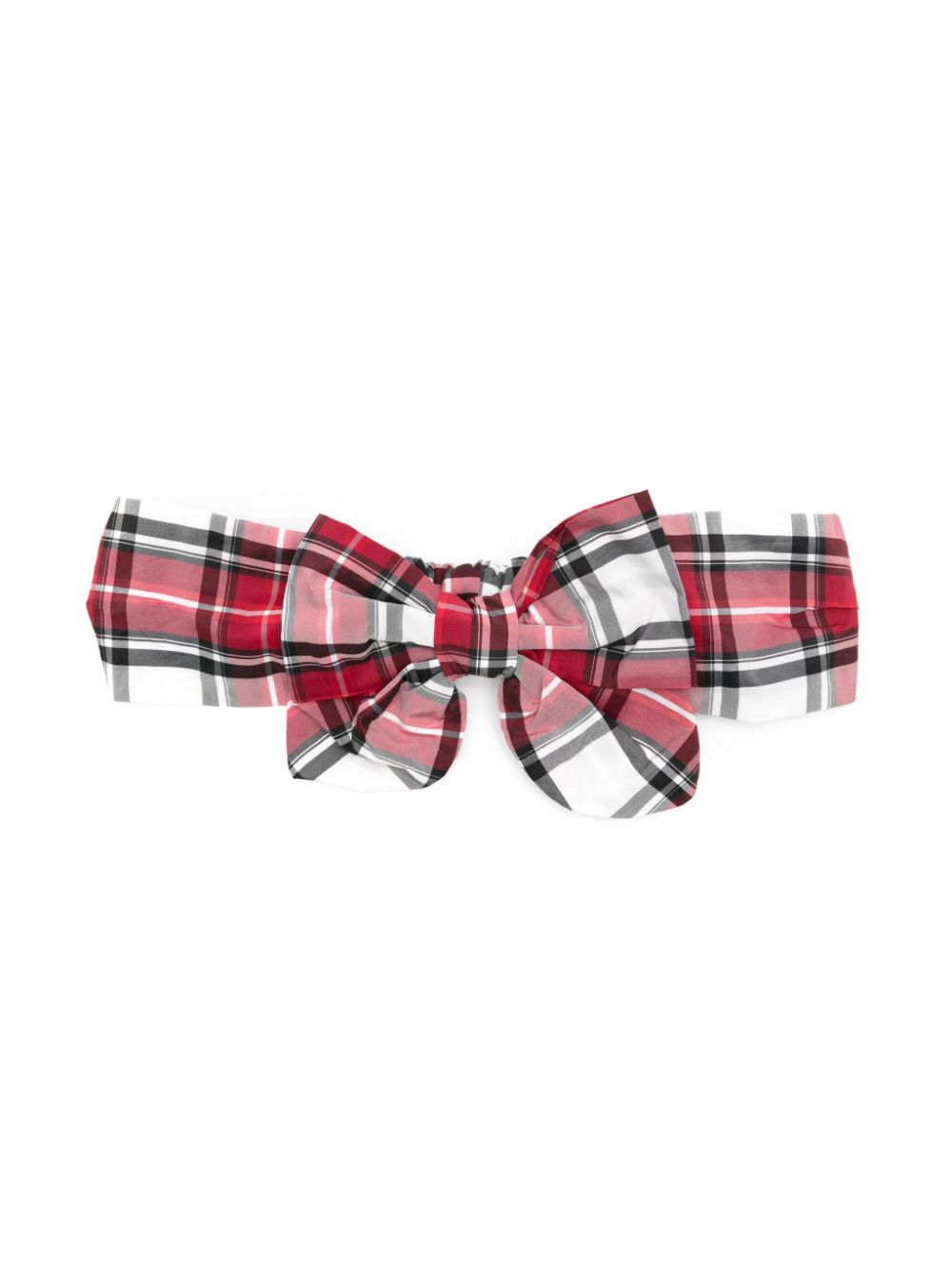 Red tartan patterned headband for newborn